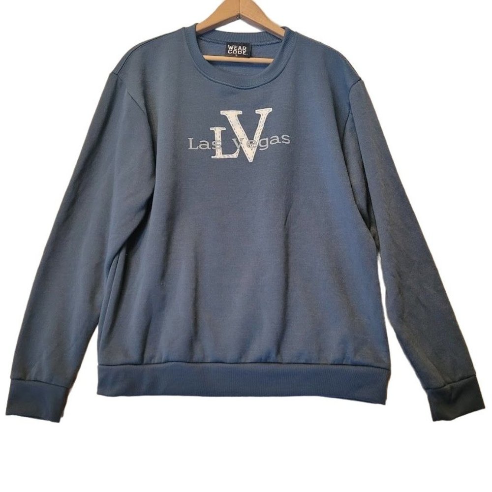 Wear Code Las Vegas Nevada Blue Gray Sweatshirt Womens Size L